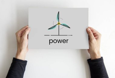 afişini holding eller