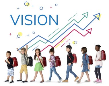 Sırt çantalı okul çocukları