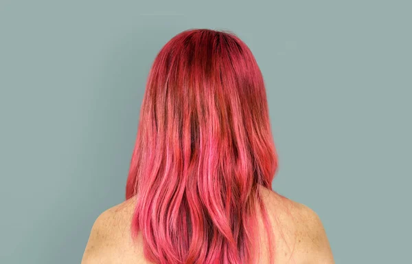 Rosa hår kvinna — Stockfoto