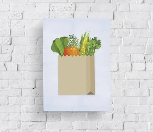 Tuğla duvar grafik ile banner  