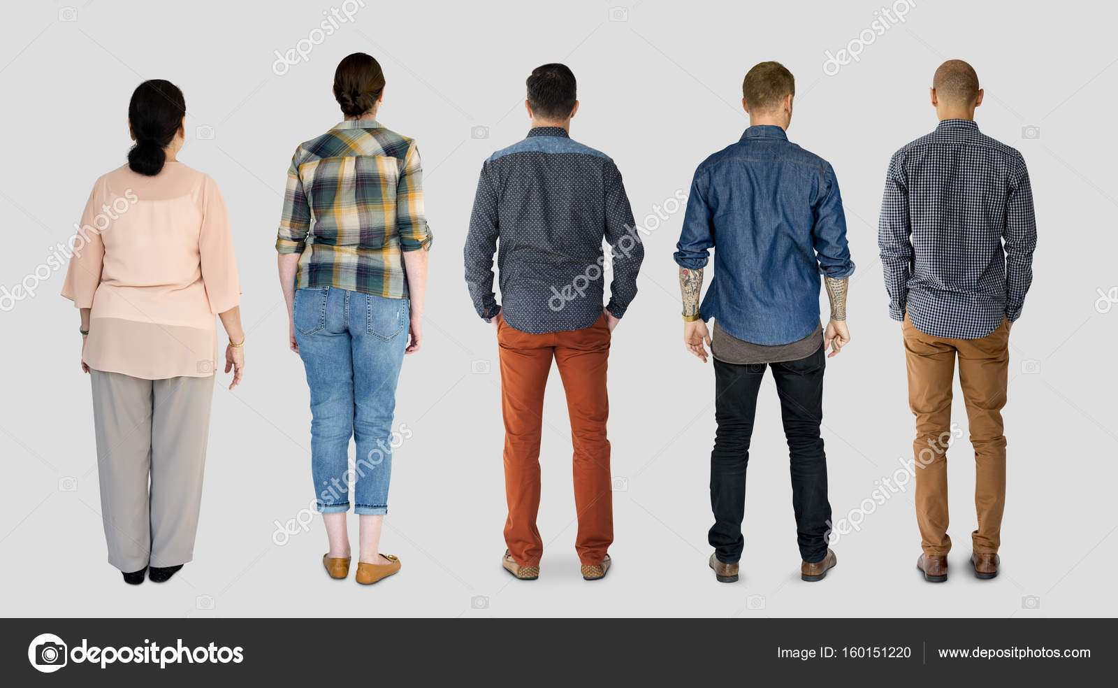 Unterschiedlichste Menschen Ansicht von hinten — Stockfoto