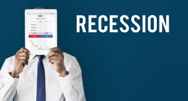 Dijital Tablet ile yüz kapsayan iş adamı