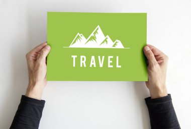 afişini holding eller