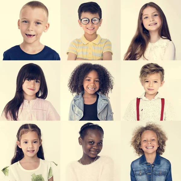 Collage de la diversidad Niños alegres —  Fotos de Stock