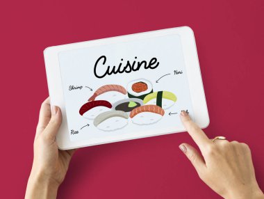 kişi holding dijital tablet