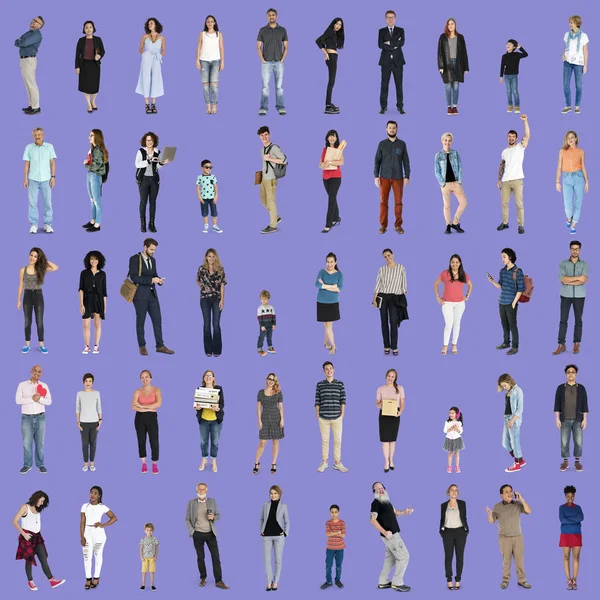 Conjunto de personas diversidad cuerpo completo —  Fotos de Stock
