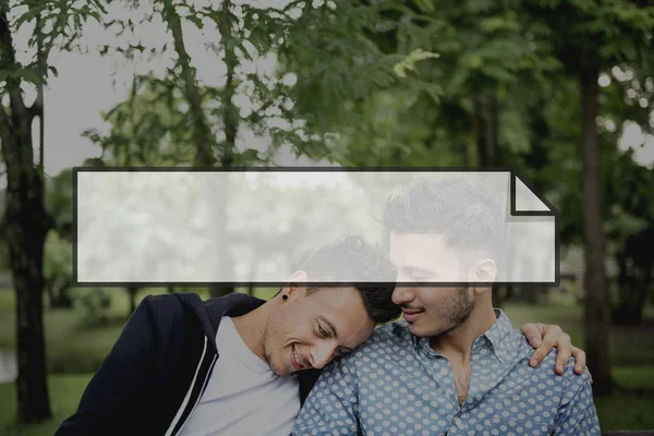 Embracing young homosexual couple — Stock Photo, Image