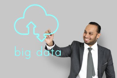 İş adamı Studio'da yazmak 