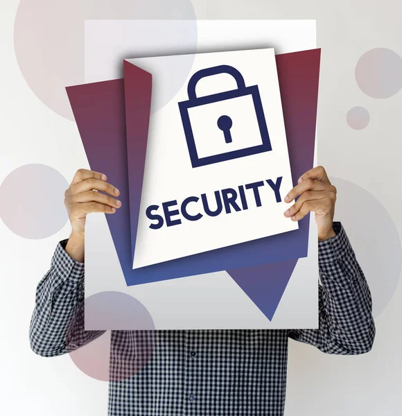 Person holding placard — Stock Photo, Image