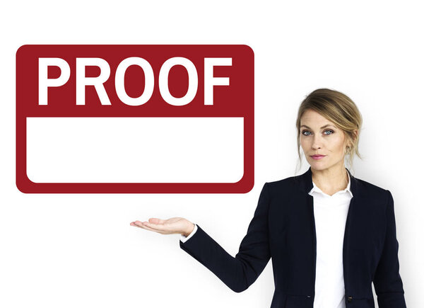 Successful Business woman showing title 