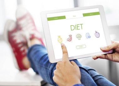 Kişi dijital Tablet ile