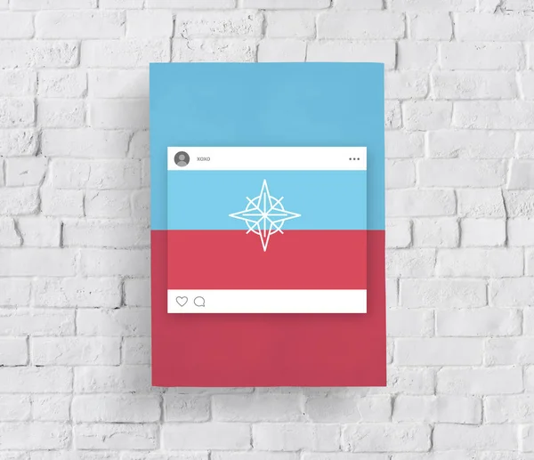 Tuğla duvar grafik ile banner  