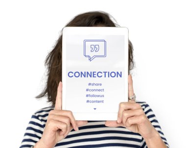 Dijital tablet kapsayan yüz