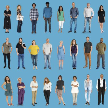 çok uluslu insanlarla koleksiyonu