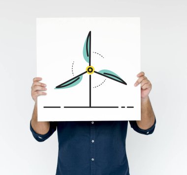 Elinde bayrak tutan adam