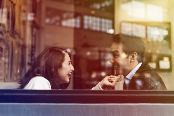 Couple having date in cafe — Stock Photo, Image