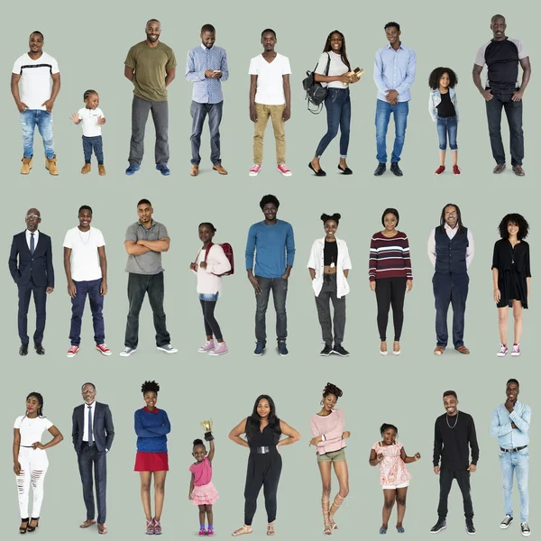 Set van diversiteit mensen volledige lichaam — Stockfoto