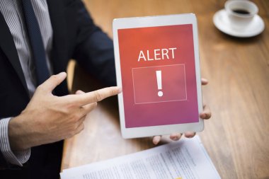 Dijital tablet ile işadamı