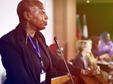 Hoparlör Afrikalı kadın söz