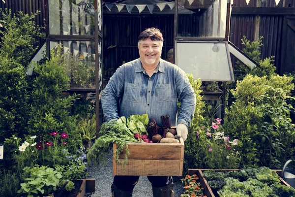 남자가 들고 상자 제품 — 스톡 사진