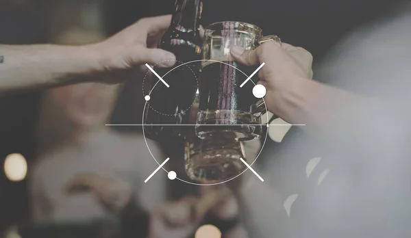 Group of people toasting beer — Stock Photo, Image