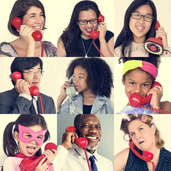 Personas que usan teléfonos — Foto de Stock