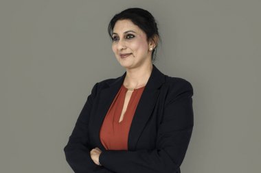  Olgun gülümseyen Asya iş kadın 