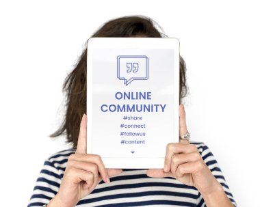 Dijital tablet kapsayan yüz