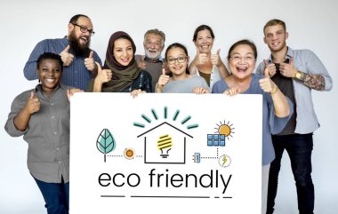 İnsanlar holding billboard 