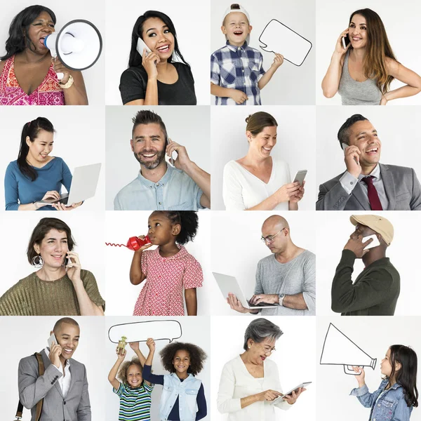 Collage of diversity Persone — Foto Stock