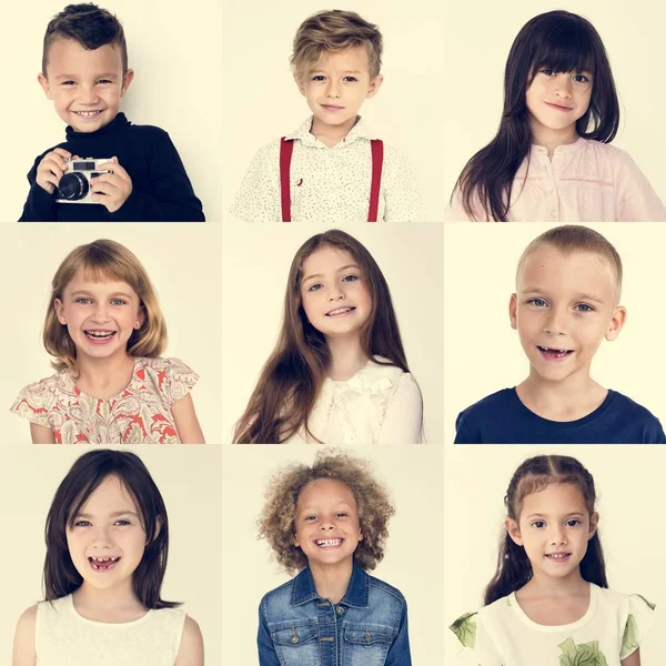 Collage con la diversidad Niños —  Fotos de Stock