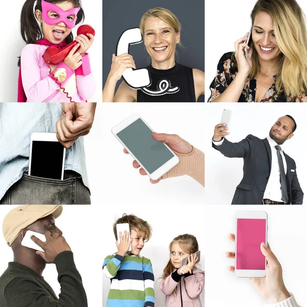 Menschen, die Telefone benutzen — Stockfoto