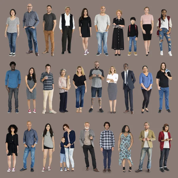 Verzameling van diversiteit mensen in Studio — Stockfoto