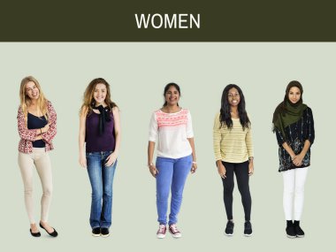 neşeli kızlar üst üste daimi