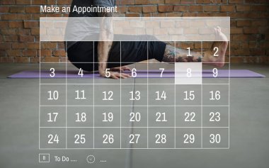 Yoga egzersiz egzersiz yapan erkek