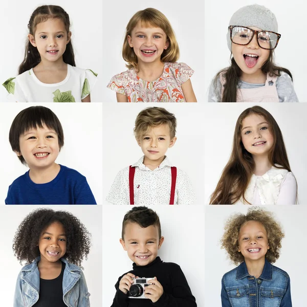 Colagem de Diversidade Crianças alegres — Fotografia de Stock