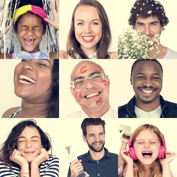 Persone con espressione faccia felicità — Foto Stock