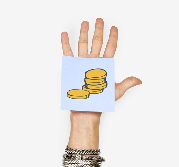 Lidská ruka s poznámkou — Stock fotografie