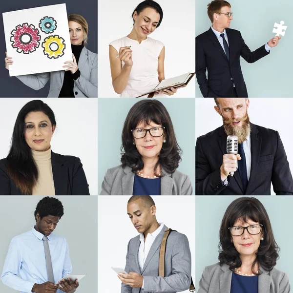 Collage van diversiteit mensen — Stockfoto