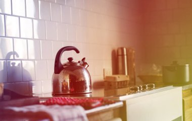 Su ısıtıcısı sobası Cook mutfak ev, özgün photoset