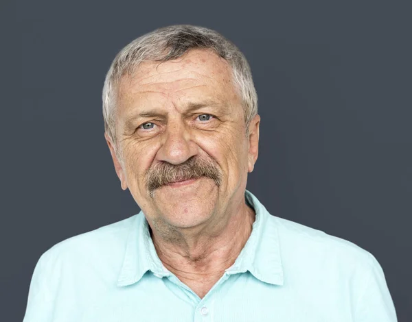 Homme âgé avec moustache — Photo