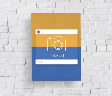 Tuğla duvar grafik ile banner  