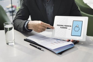 iş adamı işaret parmağı dijital Tablet