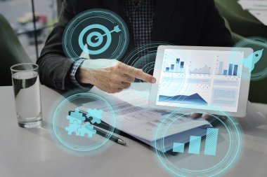 iş adamı işaret parmağı dijital Tablet