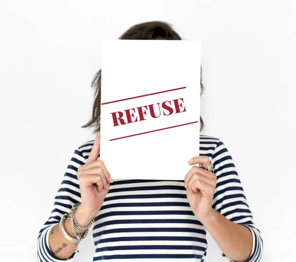 Placard covering face — Stock Photo, Image