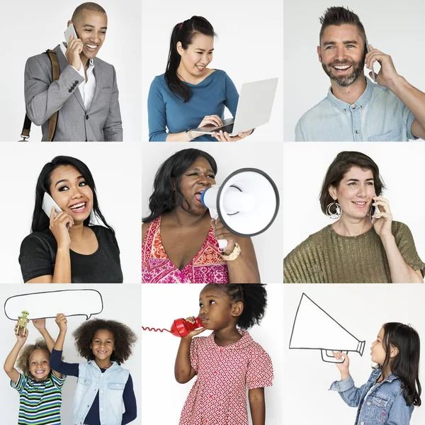 Diversidad personas con comunicación — Foto de Stock
