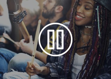 Durdurma medya eğlence tuşu olan grafik