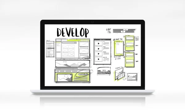 Web design template laptop — Stock Photo, Image