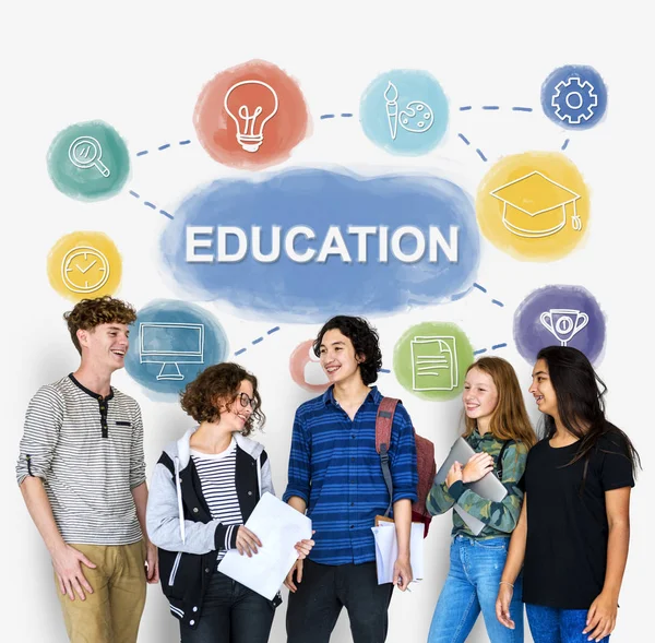 Students standing in the studio — Stock Photo, Image