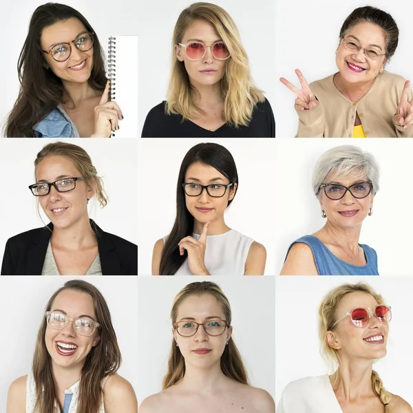 Diversidad Mujeres con gafas graduadas —  Fotos de Stock